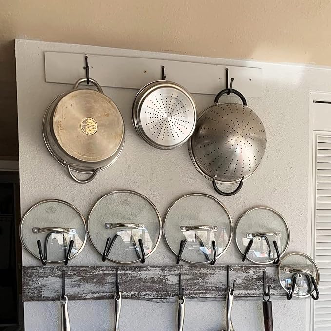 Pmsanzay Cabinet Door Pan Lid Organizer, Wall Mount Pot Lid Rack - Image 5