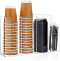 Cunhill 4 Compartments Acrylic Coffee Cup and Lid Storage Organizer Holder by Cunhill