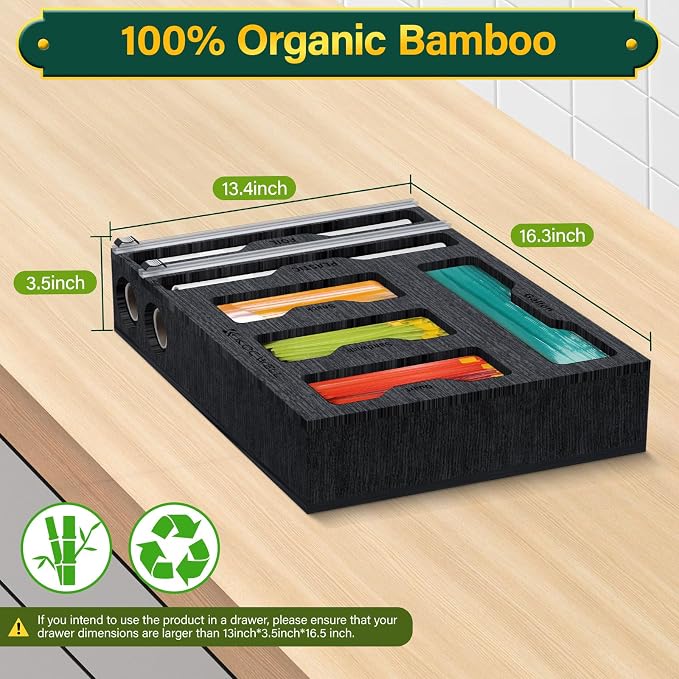 KOCWELL Bag Organizer & Plastic Wrap Dispenser - Image 2