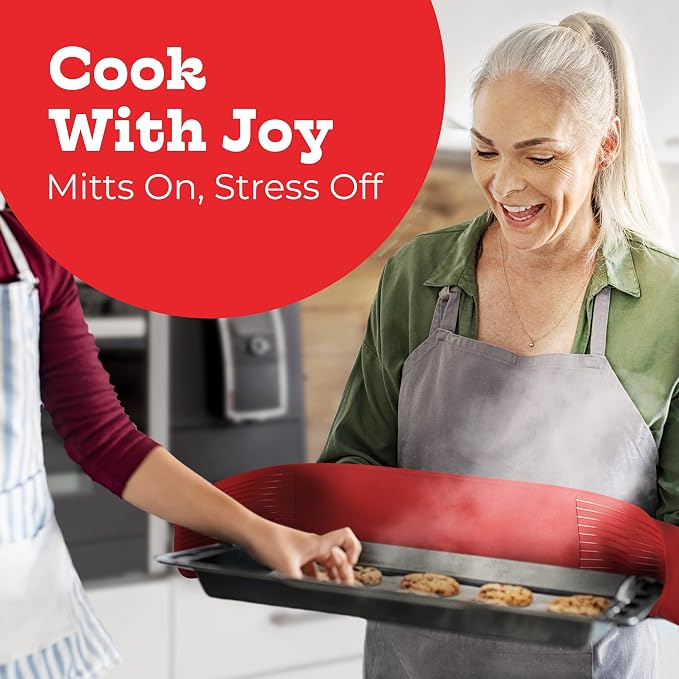 Red Double Oven Mitt Kitchen Protection - Image 7