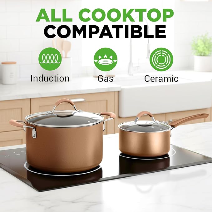 Nutrichef 20 Piece Professional Home Kitchen Cookware and Bakeware, Pots and - Image 3