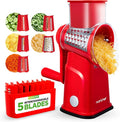 NutriChef 5 in 1 Cheese Grater & Shredder | 5 Different Blades by NutriChef%E2%84%A2Kitchen