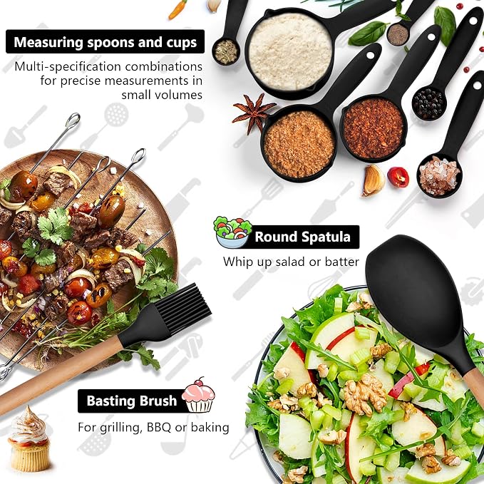 HaWare Kitchen Cooking Utensils Set, 23-Piece Silicone Kitchen Utensils Spatula - Image 6