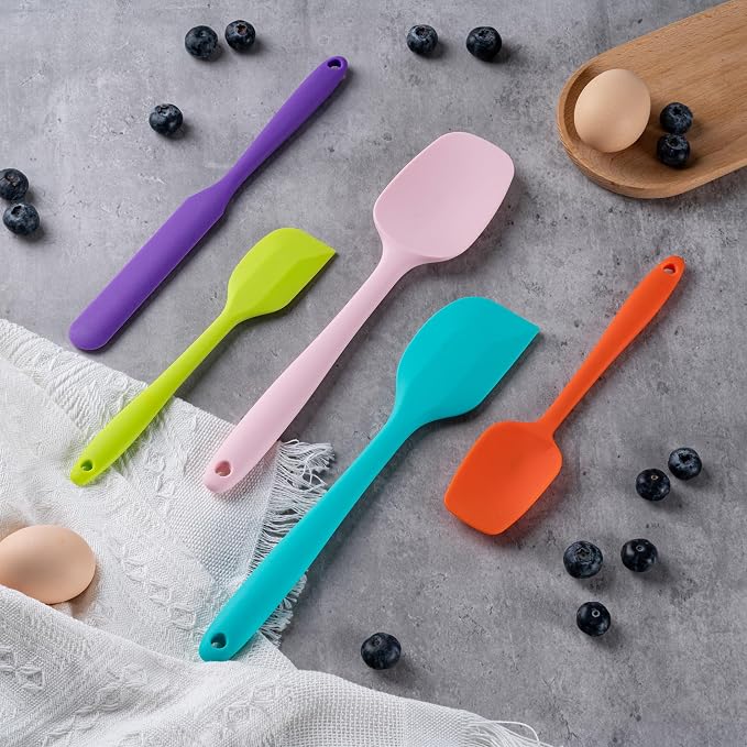 Silicone Spatula Set, 5 Piece Food Grade Rubber Spatulas - Image 7