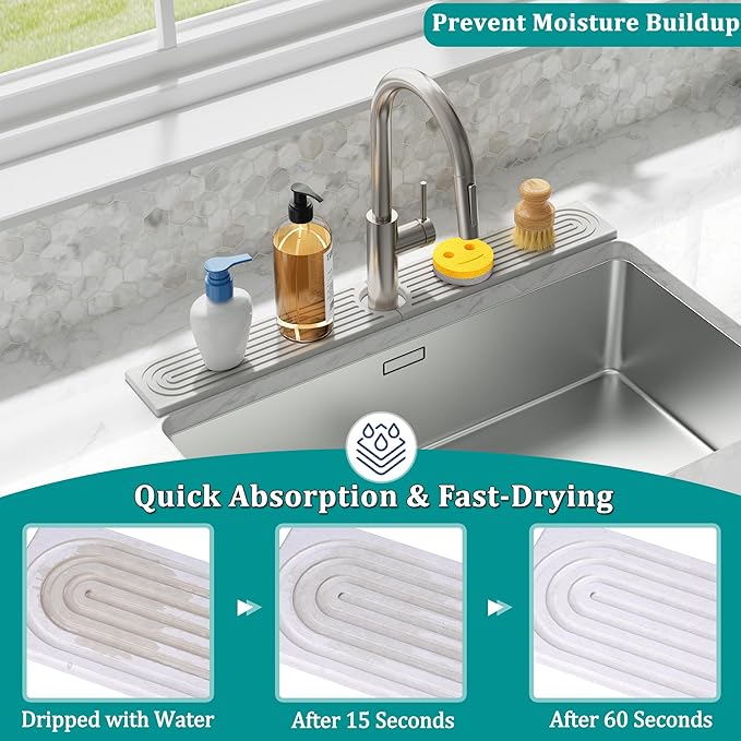 Stone Faucet Mat for Kitchen Sink - Image 4