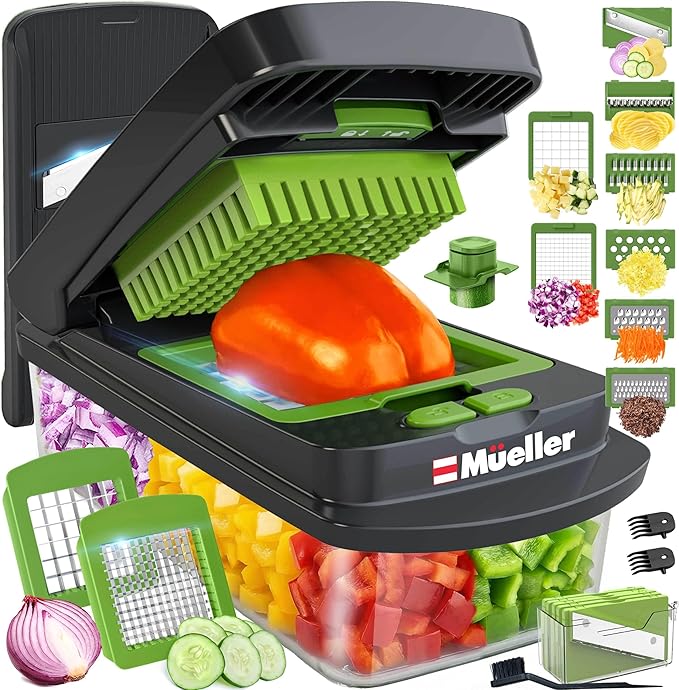 Mueller Pro-Series 10-in-1, 8 Blade Vegetable Chopper, Onion Mincer, Egg Slicer by Mueller