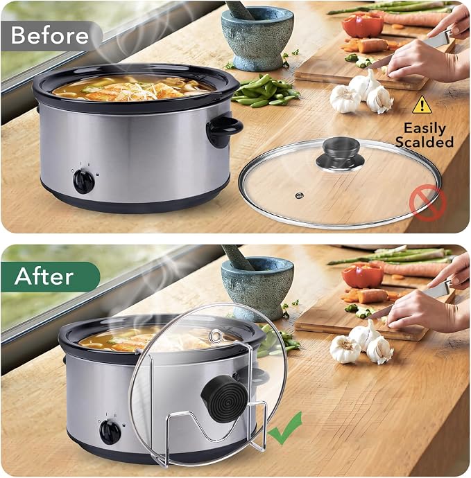 Crock Pot Lid Holder, Stainless Steel Crockpot Lid Holder Attachment, Crockpot - Image 3