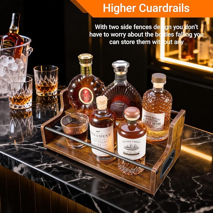 YQBRAO 2-Tier Liquor Bottle Display Shelf, Coffee Syrup Rack Organizer - Image 6