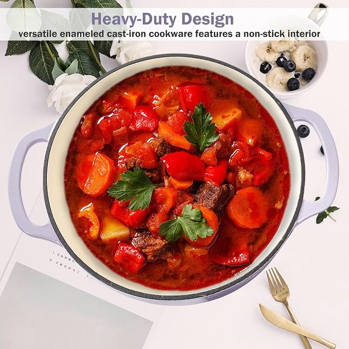 Vivicreate 6 Quart Enameled Cast Iron Dutch Oven Pot - Image 2