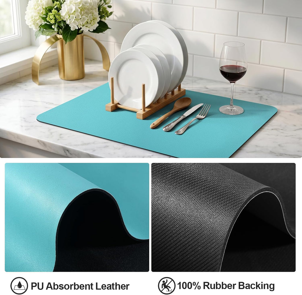 Dish Drying Mat for Kitchen Counter | Coffee Bar Mat for Countertops