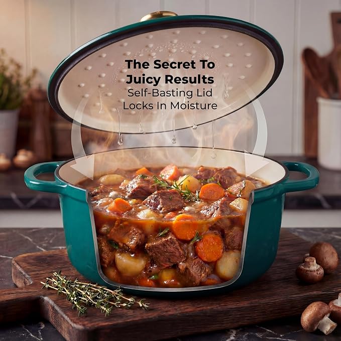 Zulay Kitchen 7.7 Quart Enameled Cast Iron Dutch Oven Pot - Image 4