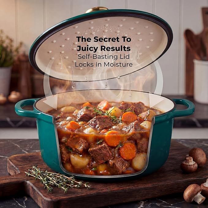 Zulay Kitchen 6.4 Quart Enameled Cast Iron Dutch Oven Pot - Image 4