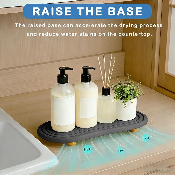 Instant Dry Sink Tray, Anti-Slip Stone Sink Caddy, Durable Kitchen Sink - Image 5