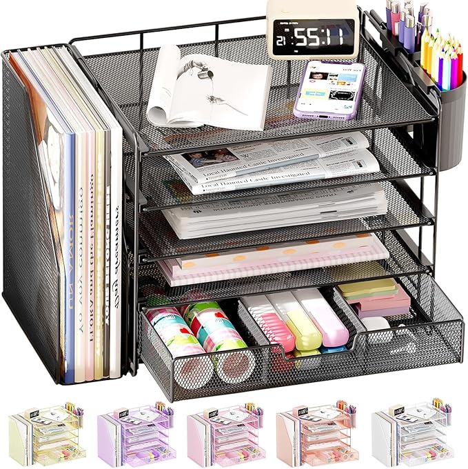 OPNICE Desk Organizer, 5-Tier Paper File Organizer by OPNICE