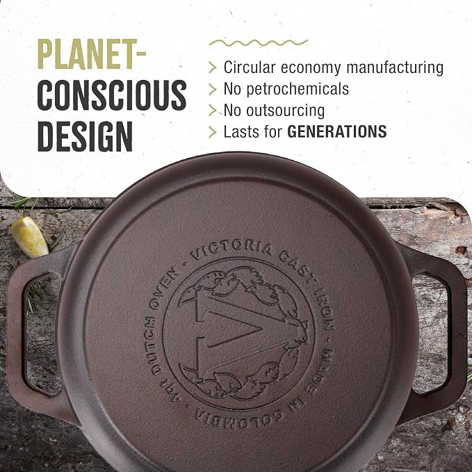 Victoria 4-Quart Cast Iron Dutch Oven - Image 5