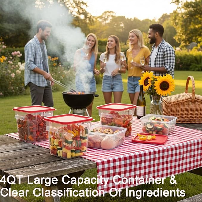 4 Pack 4QT Food Storage Containers - Image 7