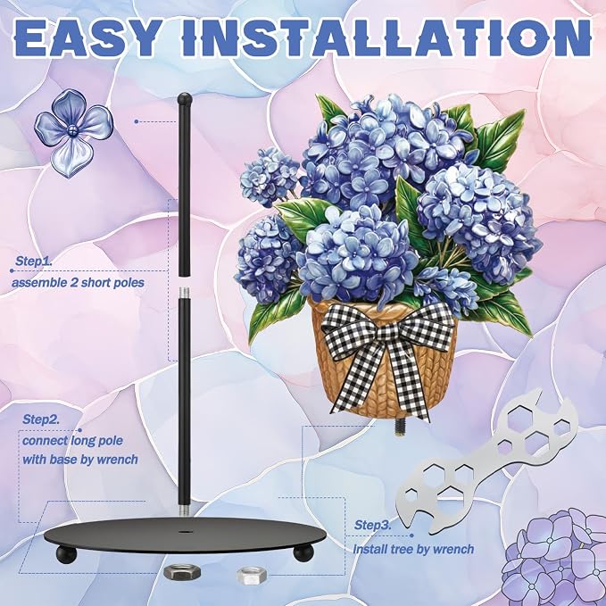 Thyle Blue Hydrangea Paper Towel Holder Summer Hydrangea Kitchen Decor Metal - Image 4