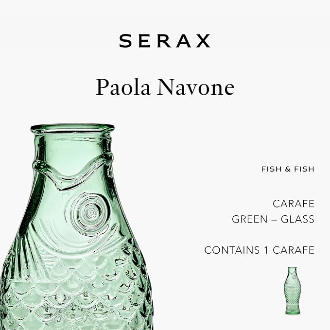 Serax Glass Water Pitcher | Fish & Fish glassware by Paola Navone | Wine Carafe - Image 3