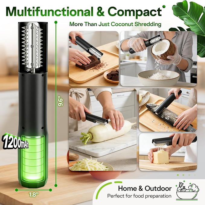 2026 New Electric Coconut Grater, 125W USB Rechargeable Handheld Coconut - Image 5
