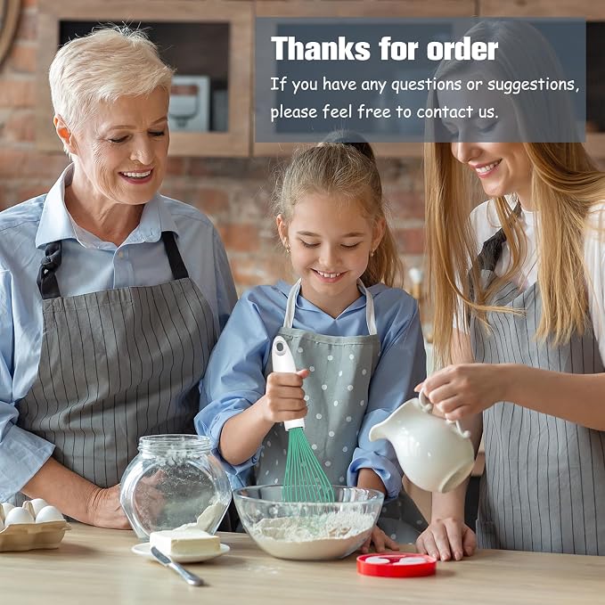 OYV Teal Silicone Whisk, Sealed Waterproof Design Set of 3, Professional - Image 7