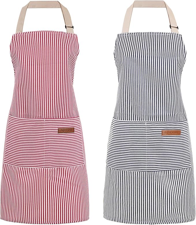 2 Pack Cooking Aprons Adjustable Bib Apron by Unknown
