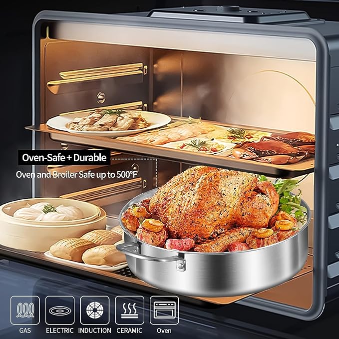 LOLYKITCH 7 QT Tri-Ply Stainless Steel Sauté Pan - Image 3