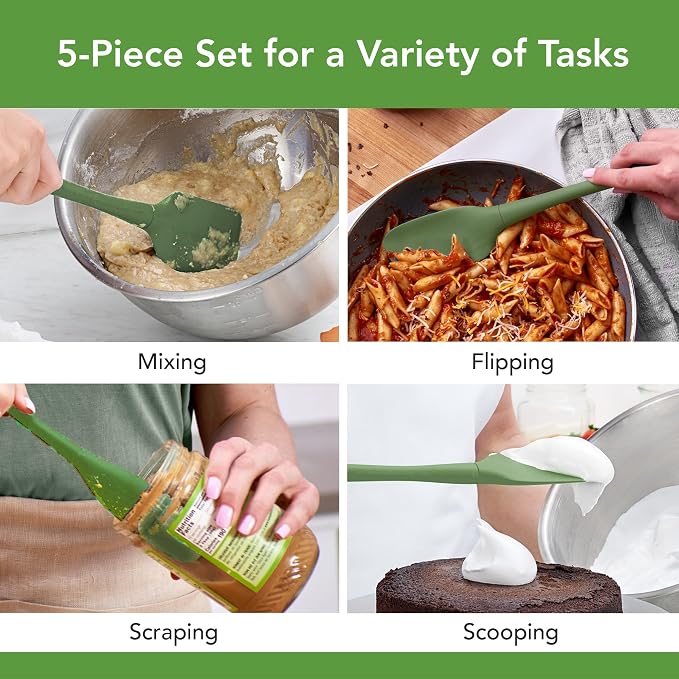 Tovolo Flex Core 5 Piece Silicone Spatula Set Heat Resistant All Silicone - Image 2