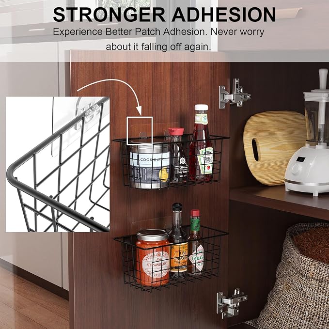 MaraFansie Hanging Kitchen Baskets Wire Storage Basket Over the Cabinet Door - Image 3