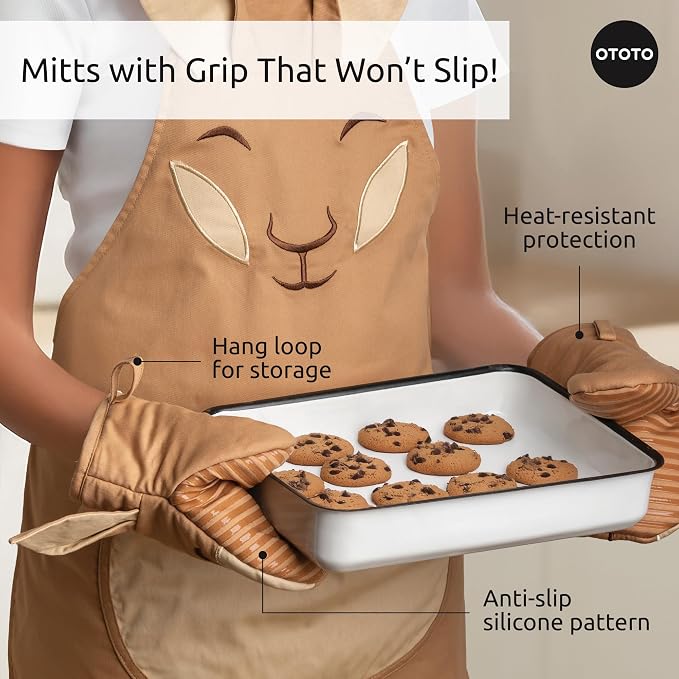 OTOTO Aproo Kitchen Set – Oven Mitts and Chef Apron - Image 4