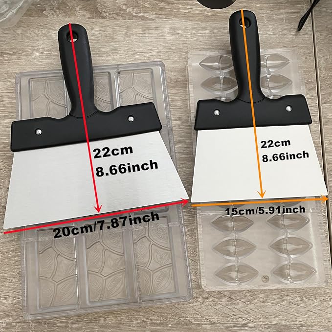 Goldbaking 2PCS Stainless Steel Chocolate Coating Spatulas Large & Small - Image 3