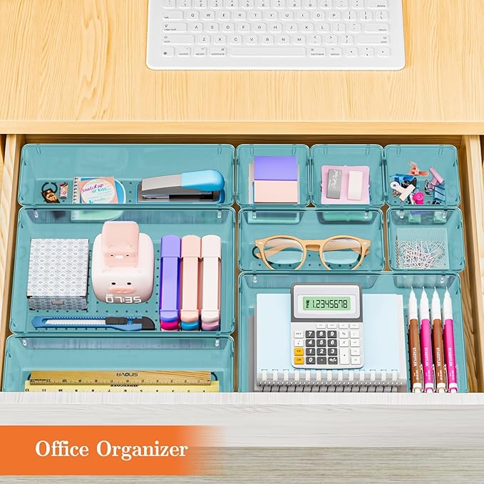 SpaceHacks 25 PCS Plastic Drawer Organizer Set, 4-Size Versatile Organizer - Image 7
