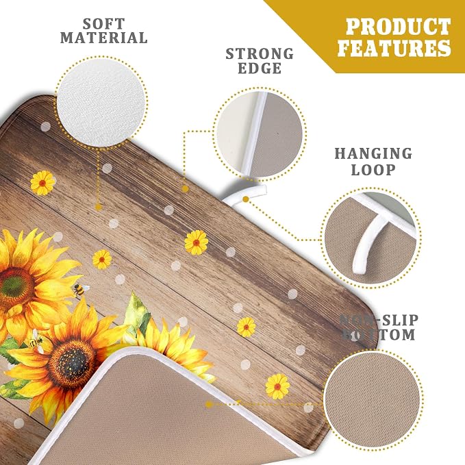 Summer Sunflower Bee Dish Drying Mat - Image 4