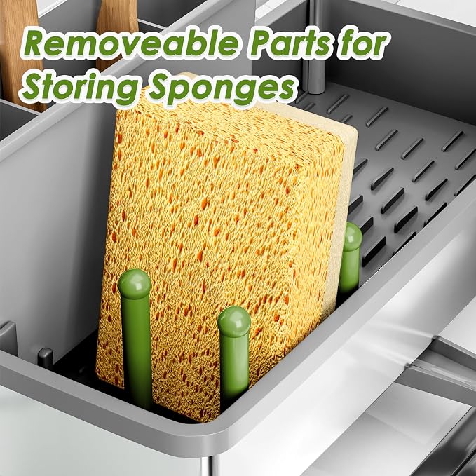 Ewaiira Stainless Steel Sink Caddy, Sponge Holder - Image 8