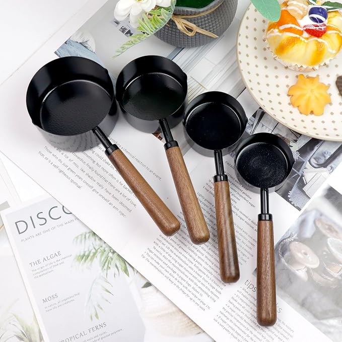 Set of 4 Measuring Cups and Spoons Black Measuring Cups - Image 5