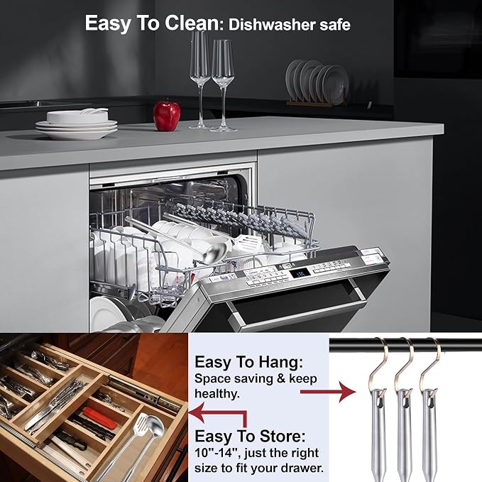 Stainless Steel Kitchen Utensils 12 Pcs, Small Cooking Utensils Set, Serving - Image 6
