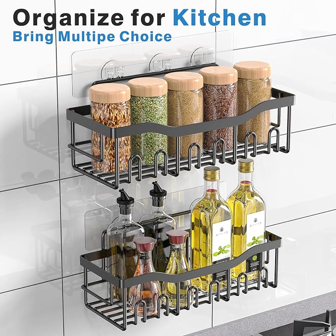 Shower Caddy 2 Pack, Adhesive Shower Organizer - Image 6