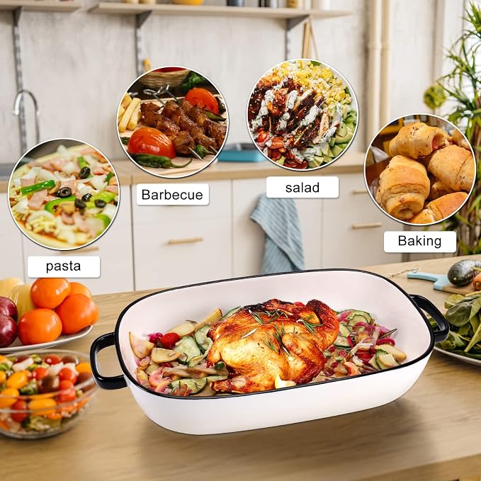 6 Quart Large Rectangular Baking Dish, 16x11 Inches Ceramic Baking Pan - Image 2