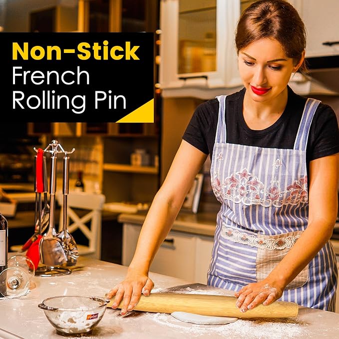 Classic French Rolling Pins Bamboo Wooden Rolling Pin - Image 6