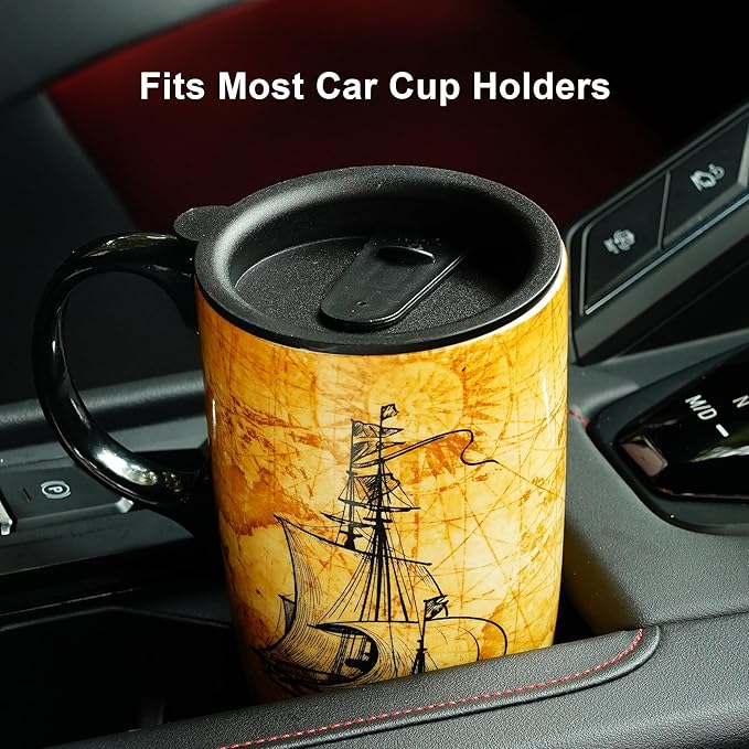 Topadorn Ceramic Travel Mug - 17 Oz Coffee Mug Ceramic Latte Teacup with Color - Image 7