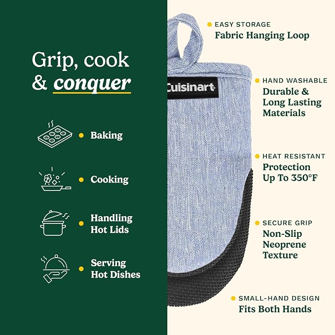 Cuisinart Mini Oven Mitts – 5.5” x 7” Heat-Resistant Kitchen Mitts - Image 6