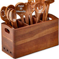 Natural Acacia Wood Utensil Holder by PrimZootyDesign