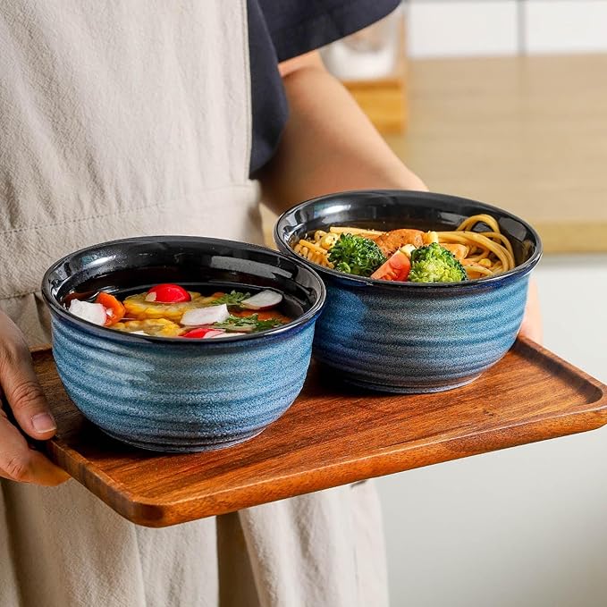 Hasense Cereal Bowl Set of 6, 20 Ounces Ceramic Soup Bowls Set - Image 3
