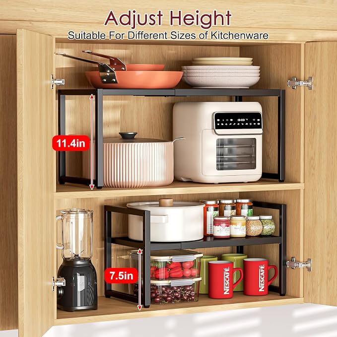 Expandable Kitchen Storage Shelves, 110LBS Heavy Duty Metal Garage Shelving - Image 4