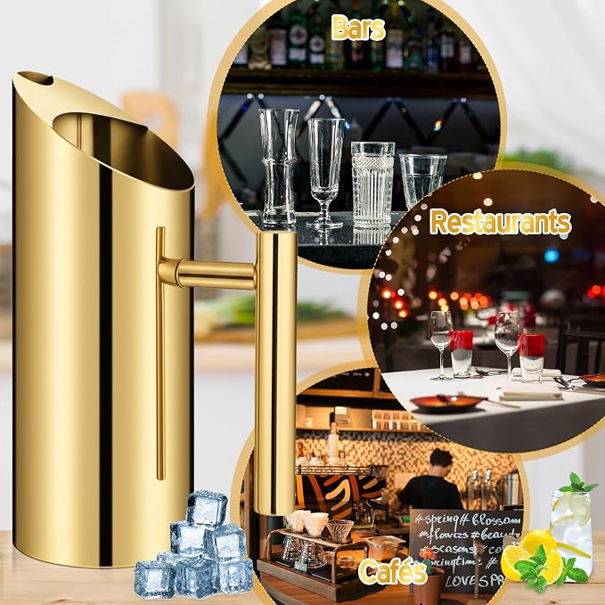 Funnymoom 3 Pack 35 Oz/1.0 L Stainless Steel Water Pitcher Modern Metal Pitcher - Image 5