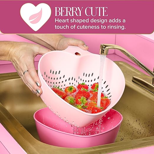 Paris Hilton Heart Bowl & Colander Set, Nesting 2-Piece Design - Image 2