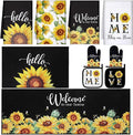 Fourluoo 10 Pcs Sunflower Kitchen Dish Towels Rugs Oven Mitts and Pot Holders by Fourluoo