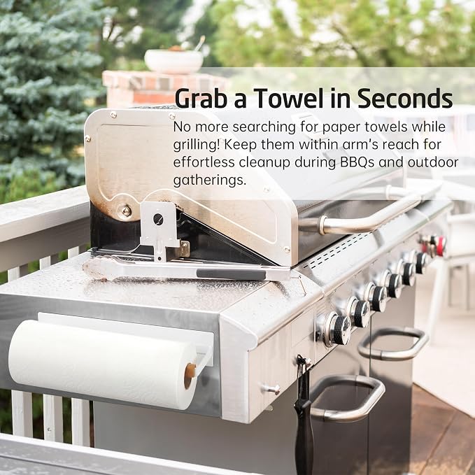 KES Magnetic Paper Towel Holder, Wood & Metal Paper Towel Roll Holder, - Image 7