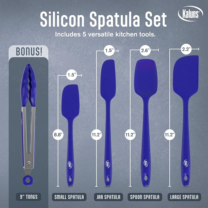 Kaluns Silicone Spatula Set, 4 Rubber Spatulas 600°F Heat Resistant, Nonstick - Image 3