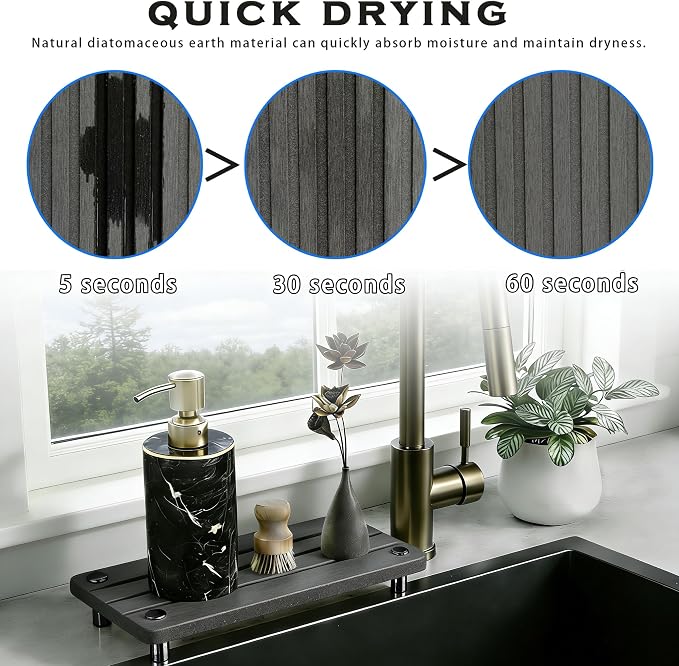 2PCS Instant Dry Sink Caddy for Bathroom Counter, Durable Kitchen Sink Organizer - Image 2