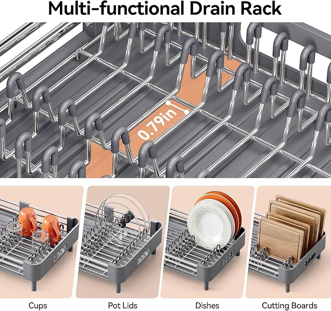 Urackify Stainless Steel Dish Drying Rack - Image 4
